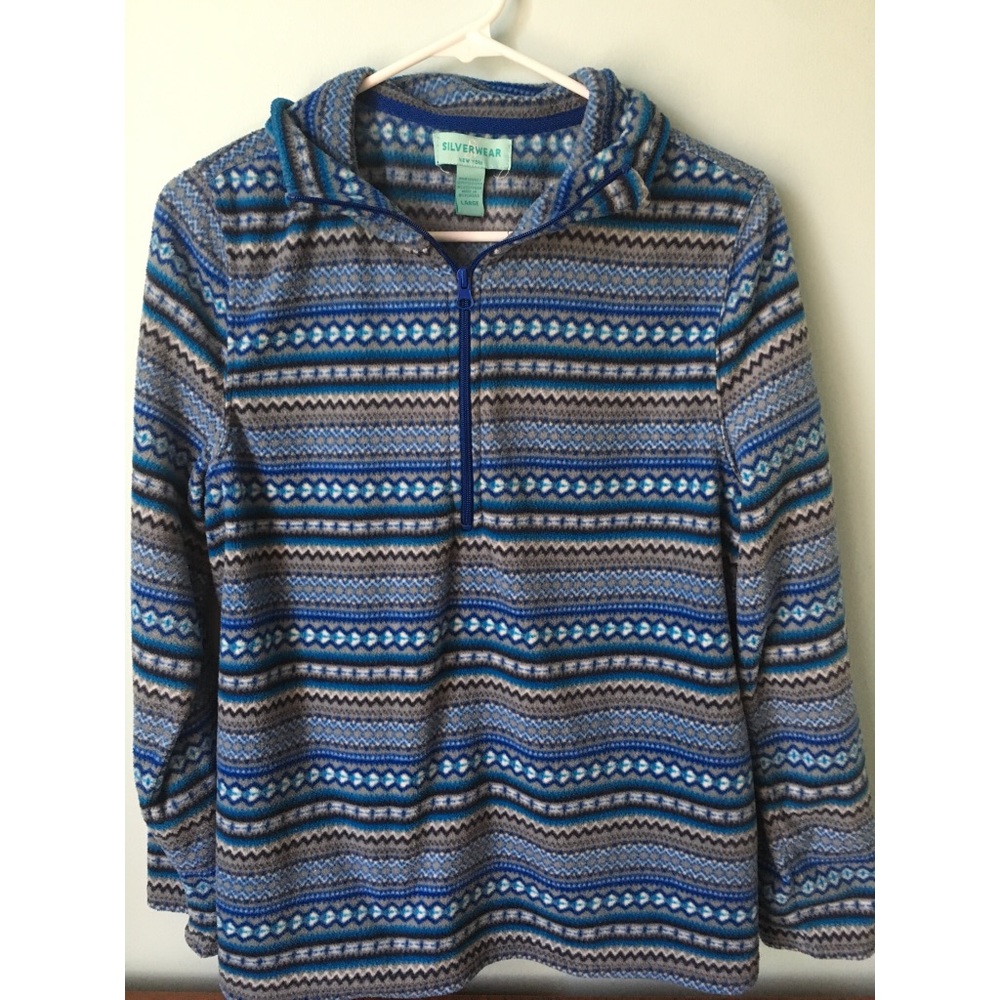 Silverware’s Blue Patterned Zip-Up - Picture 2 of 4